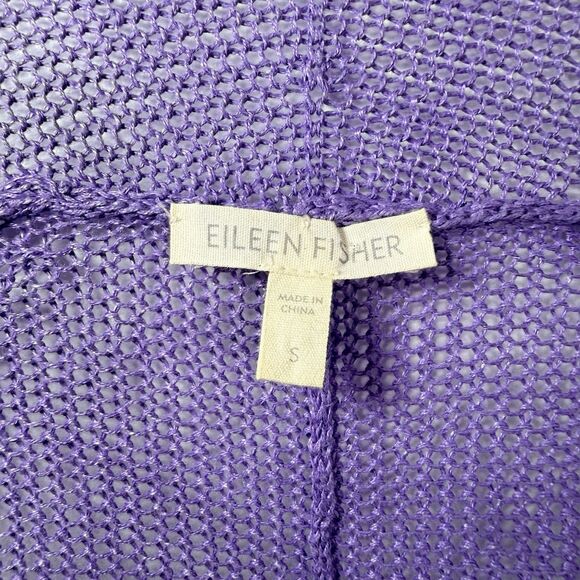 Eileen Fisher 100% Linen Open Front Cardigan Lavender Lilac Purple Size S Small - Picture 6 of 7